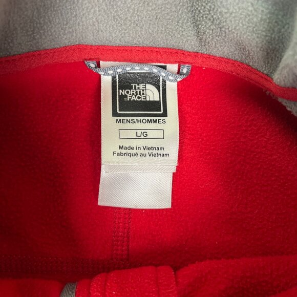 The North Face Jacket Mens L Red Gray TKA 100 Full Zip Fleece Hiking Outdoor - Picture 5 of 8